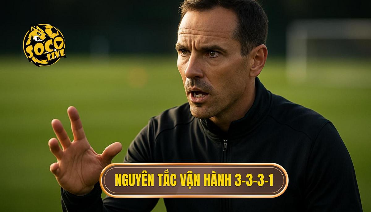 Chiến thuật bóng đá 3-3-3-1: Bí quyết làm chủ không gian và tấn công toàn diện 2 Nguyên tắc vận hành chuyên sâu của 3-3-3-1